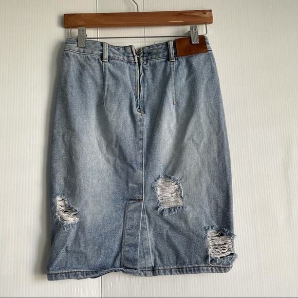 Billabong distressed denim jean skit back zip - Picture 5 of 10